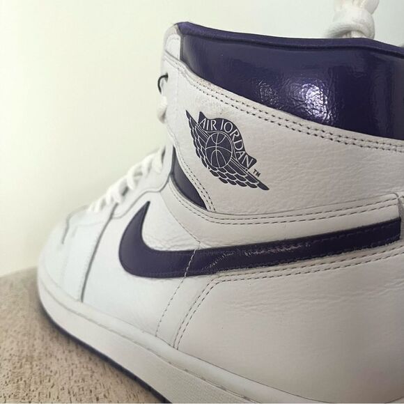 Nike Jordan 1 Purple High Top Leather Sneakers Size 11.5 - Picture 10 of 13